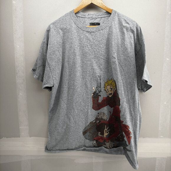 Trigun T Shirt Men XL Gray Vash Stampede Graphic Loot Wear Anime Badlands Rumble - Picture 1 of 5